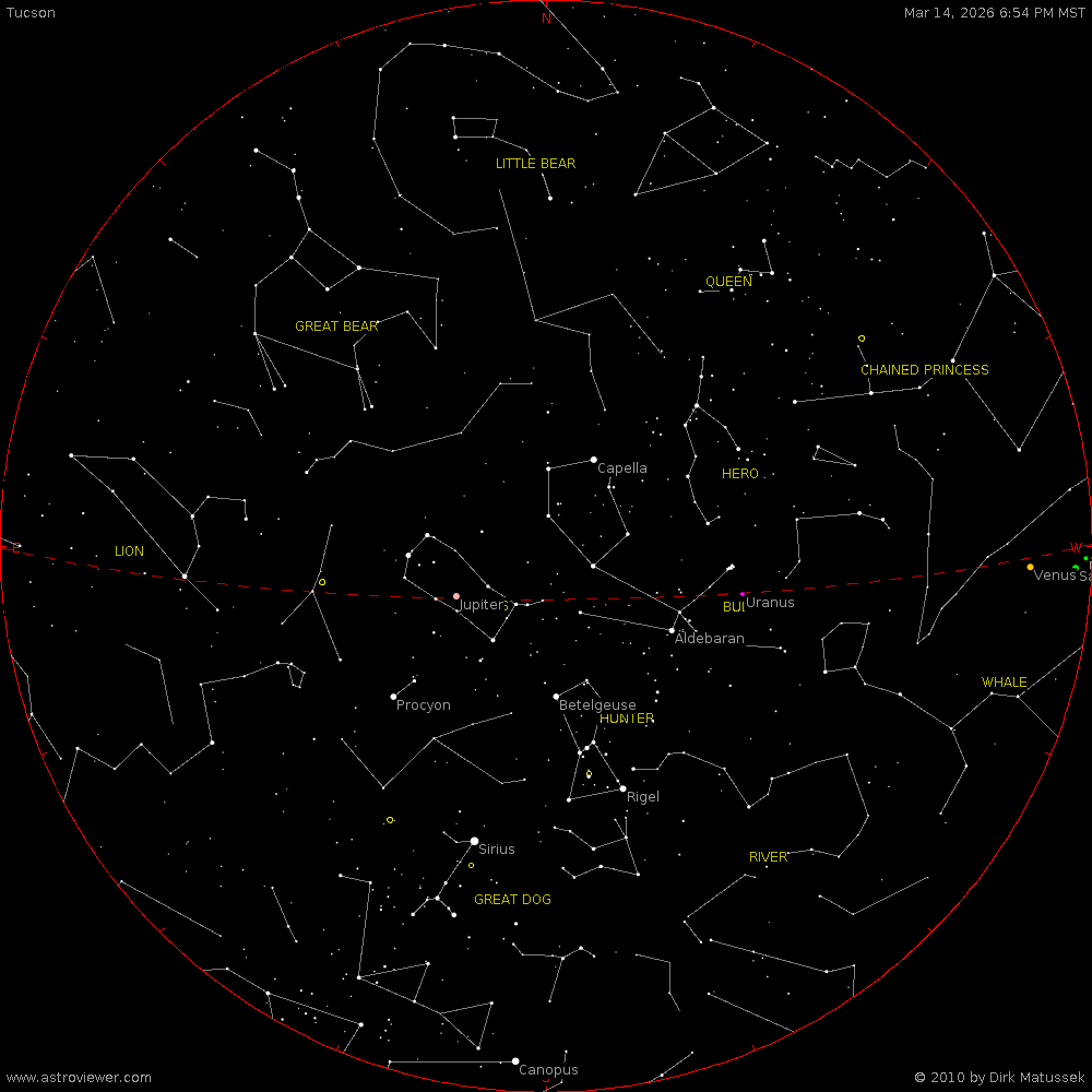 current night sky over Tucson